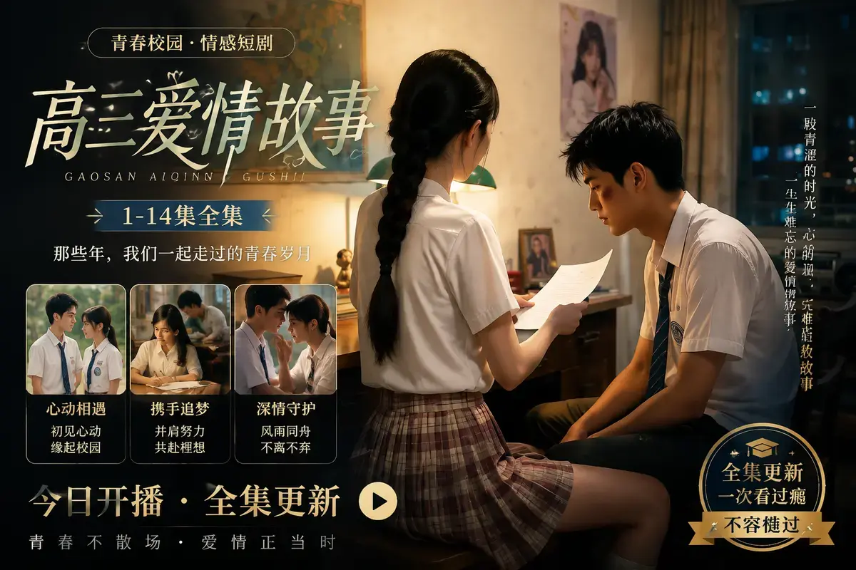 《高三爱情故事》AI短剧高清完整版在线观看-林澈苏晚晴校园恋曲无删减-高三爱情故事中字网盘下载流畅播放